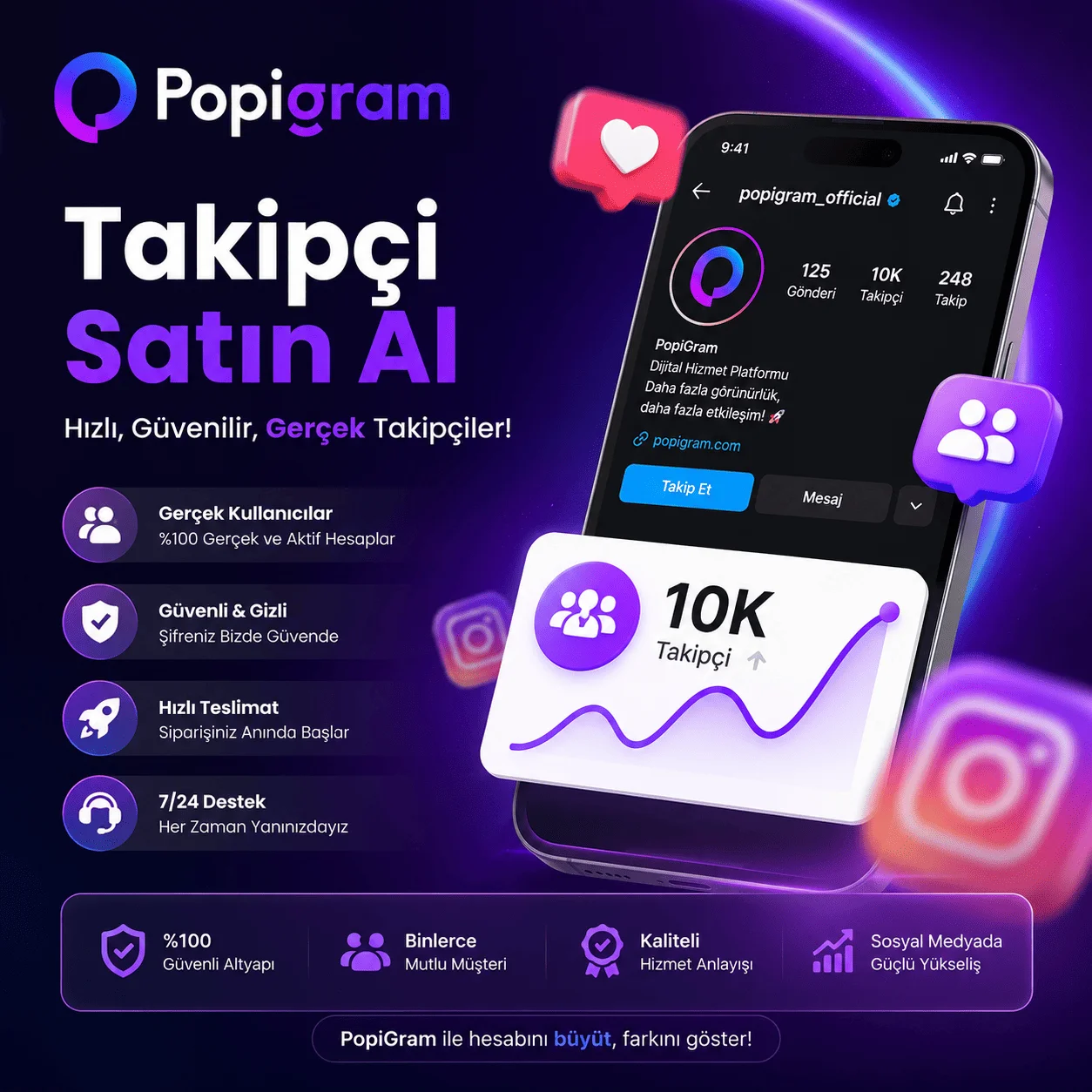 PopiGram - Takipçi Satın Al